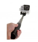 80cm Extended Handheld Selfie Monopod Pole with Wrist Strap for GoPro Hero 4/3+/3/2/1 - Black