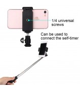 PULUZ PU214 1/4 inch Hot Shoe Tripod Head + Tripod Stand Clamp for Smartphones, Clamp Width: 6-7.6cm