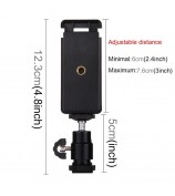 PULUZ PU214 1/4 inch Hot Shoe Tripod Head + Tripod Stand Clamp for Smartphones, Clamp Width: 6-7.6cm
