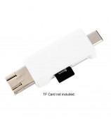 3 in 1 Type C + USB + Micro USB TF/Micro SD & SD Card Reader - White