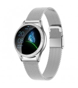 KW20 Multi-function Health Tracker IP68 Waterproof Bluetooth Smart Watch [Stainless Steel Strap] - Silver