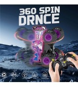 KY-S208A 1 / 20 Remote Control Car Cartoon Kids Stunt Car Toy with Light and Music - Purple