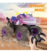 KY-S208A 1 / 20 Remote Control Car Cartoon Kids Stunt Car Toy with Light and Music - Purple