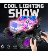 KY-S208A 1 / 20 Remote Control Car Cartoon Kids Stunt Car Toy with Light and Music - Purple