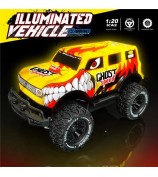 UJ99-Y203 1 / 20 2WD RC Car Children Toy Cool Light Effect Remote Control Car - Yellow