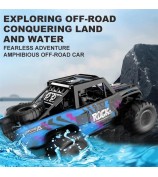 Q191 Off-Road Climbing Vehicle Amphibious Remote Control Car Kids Toy, 2 Batteries - Blue