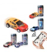 QT666 Mini 1:64 Drink Can Design RC Car with Remote Controller Road Blocks Drift Racing Car Toy Children Boys Gift - Red