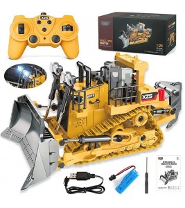 1031 2.4GHz RC Crawler Type Bulldozer Engineering Vehicle Model Remote Control Car with Sound Light Kids Boys Toy