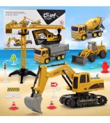 666-31 5-Pieces Construction Truck Toys with Crane + Electric RC Cars Engineering Vehicle Sets