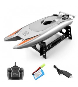 805 Remote Control Racing Boat 2.4G 30Km/h High Speed Dual Motor RC Boat for Kids Adults, with 1 Battery - Grey