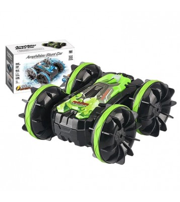 YL-74 2.4GHz RC Car Stunt Tumbling Rotation Amphibious Off-road Remote Control Car Children Boys Toy Gift - Green