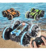 YL-74 2.4GHz RC Car Stunt Tumbling Rotation Amphibious Off-road Remote Control Car Children Boys Toy Gift - Green