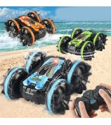 YL-74 2.4GHz RC Car Stunt Tumbling Rotation Amphibious Off-road Remote Control Car Children Boys Toy Gift - Green