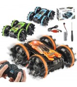 YL-74 2.4GHz RC Car Stunt Tumbling Rotation Amphibious Off-road Remote Control Car Children Boys Toy Gift - Green