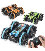 YL-74 2.4GHz RC Car Stunt Tumbling Rotation Amphibious Off-road Remote Control Car Children Boys Toy Gift - Green