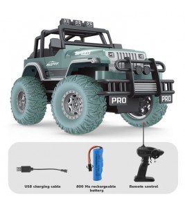 6085 1 / 18 Scale 20km / h RC Car 4-Channel Climbing Off-Road Vehicle Remote Control Racing Car Toy with Light for Kids - Green