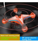 AE11 Dual Camera HD RC Drone Aerial Photography Quadcopter Remote Control Aircraft with Light, Headless Mode - Orange