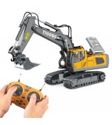 BC1043 11-Channel 2.4G RC Excavator 1 / 20 Scale Remote Control Excavator Metal Construction Vehicle Tractor Toys for Boys and Girls - Yellow / Grey