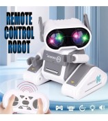 JYX01 2.4G Remote Control Driving Robot Smart RC Robot Kids Toy with Music and Light - Grey+White