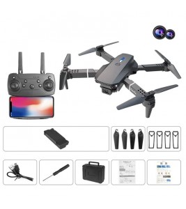 XKJ E88pro E525PRO Folding Drone 4K HD Dual Cameras Remote Control WiFi Transmission Video FPV Drones RC Quadcopters - Black