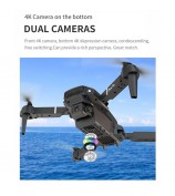 XKJ E88pro E525PRO Folding Drone 4K HD Dual Cameras Remote Control WiFi Transmission Video FPV Drones RC Quadcopters - Black