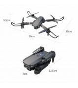 XKJ E88pro E525PRO Folding Drone 4K HD Dual Cameras Remote Control WiFi Transmission Video FPV Drones RC Quadcopters - Black