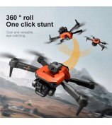 XKJ K6 MAX 3-Camera Obstacle Avoidance Drone HD Aerial Photography Folding Quadcopter RC Aircraft with Single Battery - Orange