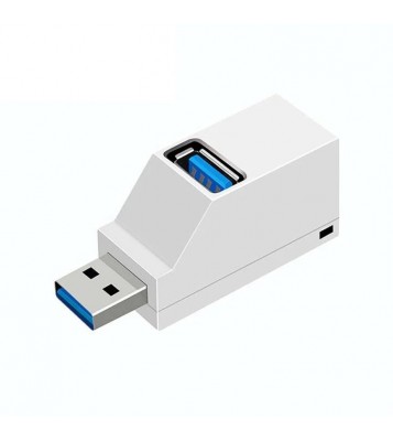 USB 3.0 Hub Splitter (2 USB 2.0 + USB 3.0) 3 Ports Mini Portable USB Splitter for Notebook Laptop PC Tablet - White