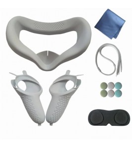 Silicone Cover for Oculus Quest 2 Face Mask Controller Grip Accessories Sweatproof Cushion - White