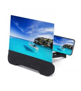 14-Inch Cell Phone Screen Enlarger Magnifier with Bluetooth Speaker 3D HD Movies Amplifier Projector - Black