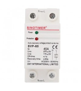 SINOTIMER Voltage Protection Relay 230V AC Automatic Reconnect Overvoltage Undervoltage Protector Voltage Monitoring Relay - 40A