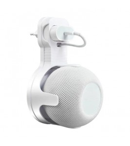 Wall Mount Stand No Drilling Speaker Holder for Homepod Mini Bracket Space Saving Accessories - White / EU Plug