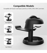 AMVR VR Headset Stand for Pico 4 Oculus Quest 2 / Quest 3 Display Holder Mount Station Gaming Controller Hanger Space Saving