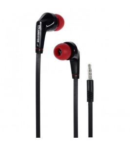 LANGSDOM JD88 3.5mm Flat Cable In-ear Stereo Earphone w /  Mic for iPhone Samsung HTC - Black