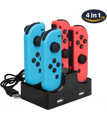 4 in 1 Charging Dock with 2-Port USB Hub for Nintendo Switch Joy-Con