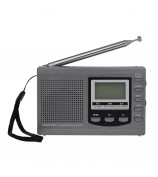 FM/AM/SW Radio Multiband Digital Stereo Radio Receiver with Earphone Output Time Display Alarm Clock Function