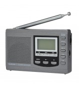 FM/AM/SW Radio Multiband Digital Stereo Radio Receiver with Earphone Output Time Display Alarm Clock Function