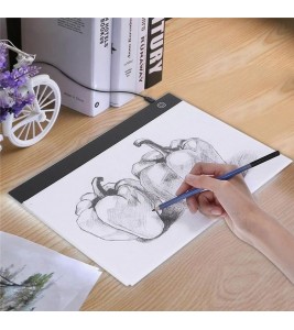 LED Graphic Tablet Writing Painting Light Box Tracing Drawing Board A4 Copy Table 235x330mm [CE Certified] - Smart Brightness Memory Function