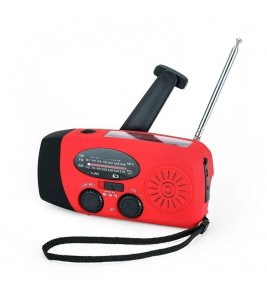 Hand-Cranked Solar Portable AM / FM Radio Flashlight NOAA Weather Forecast Radio with Power Bank Function