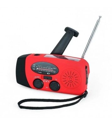 Hand-Cranked Solar Portable AM / FM Radio Flashlight NOAA Weather Forecast Radio with Power Bank Function