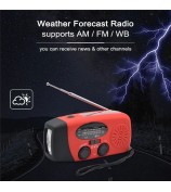 Hand-Cranked Solar Portable AM / FM Radio Flashlight NOAA Weather Forecast Radio with Power Bank Function
