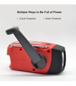 Hand-Cranked Solar Portable AM / FM Radio Flashlight NOAA Weather Forecast Radio with Power Bank Function