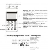HanRongDa HRD-103 Portable AM FM Digital Radio Rechargeable LCD Screen 2 Band Stereo Receiver Pocket Radio with Earphone and Lanyard - Black