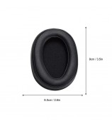 1 Pair Dust-proof Leather Breathable Headphones Cushion Replacement Ear Pads Cover for Sony MDR-100ABN WH-H900N