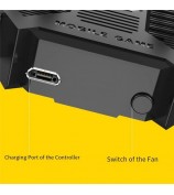 AK77 Mobile Game Controller PUBG Game Controller Gamepad with 6 Finger Gaming Trigger and Cooling Fan - Black/USB Cable Charging