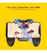 AK77 Mobile Game Controller PUBG Game Controller Gamepad with 6 Finger Gaming Trigger and Cooling Fan - Black/USB Cable Charging