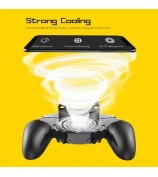 AK77 Mobile Game Controller PUBG Game Controller Gamepad with 6 Finger Gaming Trigger and Cooling Fan - Black/USB Cable Charging