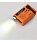HANRONGDA Outdoor Emergency Radio Light Portable AM FM SW Radio with LED Flashlight 2000mAh Battery SOS Alarm Solar Powered Hand Crank Radio - Orange