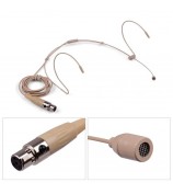 Foldable Headset Microphone Condenser Double Over Ear Earset Headworn Mic 4-pin Mini XLR Plug for Wireless System Bodypack Transmitter - Type 4